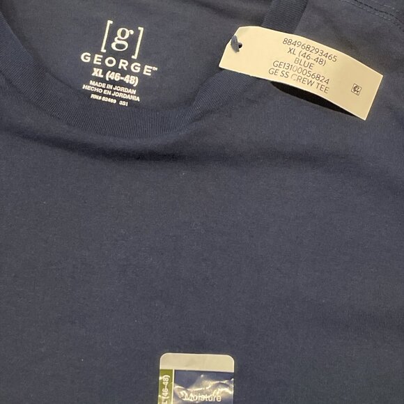 Men's Short Sleeve Crew Neck Tee, Geroge, XL (46-48), Blue, NWT - Picture 5 of 5
